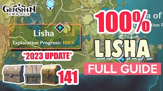 *2023 UPDATE* How to: Lisha 100% Exploration ⭐  ALL CHESTS GUIDE 【 Genshin Impact 】