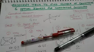 Trick to find number of Geometrical and Optical Isomers | Stereoisomerism | Coordination Compounds