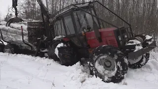 Не ломаем технику, делаем дорогу сразу, вывозим мокрую делянку леса. МТЗ 82, Хорошая работа