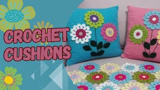 Novos designs de almofadas de crochê|Nuevos diseños de cojines de crochet|新しいかぎ針編みクッションのデザイン|新钩针垫设计