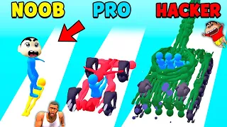 NOOB vs PRO vs HACKER in HUMAN VEHICLE with SHINCHAN and CHOP and AMAAN | Gameplay in Hindi