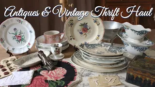Thrift HAUL of Antiques & Vintage Finds at an Estate Sale ❘ Old sewing items ❘ Tableware # 33