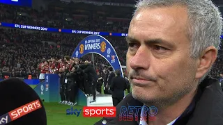 Jose Mourinho after winning the League Cup with Manchester United