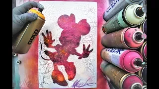 Minnie GLOW IN DARK - SPRAY PAINT ART - by Skech