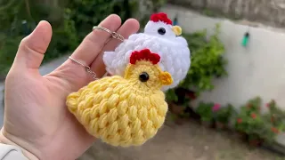 Beautiful 🐔🐣 Easy Crochet Chicken Keychain Pattern Free / Crochet Souvenir ideas Gifts