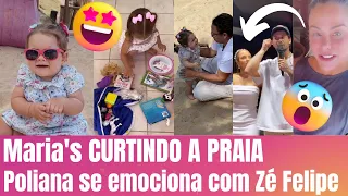 Maria Flor CURTINDO A PRAIA com Maria Alice 😍 Poliana se emociona com Zé Felipe e Virgínia Fonseca