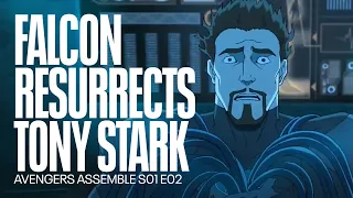 Falcon resurrects Tony Stark | Avengers Assemble