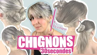 CHIGNONS 30 secondes ♡ PIC à CHIGNON coiffures SPECIAL FLEMME