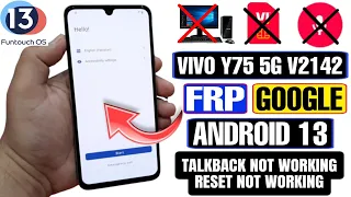 VIVO Y75 5G FRP Bypass Android 13 Without PC | VIVO Y75 5G (V2142) Google Account Bypass 2023 |