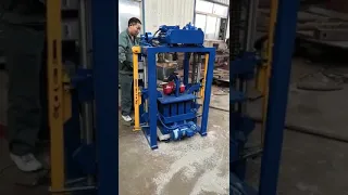 QTJ2 45 manual small brick maker machine hollow cement laying block concrete brick making machine