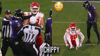 Ravens vs Chiefs AFC Championship Got HEATED 🔥(Flags, Trash Talk & HITS)