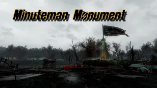 Fallout 4:  Monument at the Old North Bridge near Concord [ Relaxing, Ambience, Thunderstorm, Music]