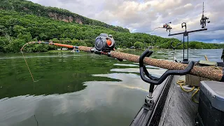 MONSTER FISH From 105 FEET OF WATER! (River Fishing)