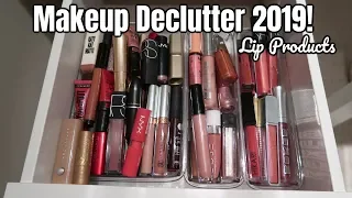 Makeup Declutter 2019! Lipstick and Lip Gloss