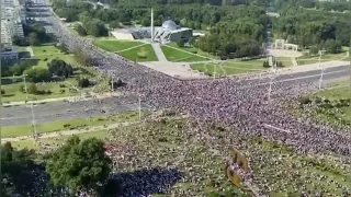 Митинг в Минске 2020/08/30. видео с дрона