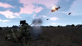 Flakpanzer Gepard Anti-Aircraft Tanks Blew Up Russian Armed Helicopters - Arma 3