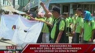 SONA: MMDA, nagsagawa ng anti-riot drill bilang paghahanda sa seguridad sa SONA ni PNoy