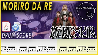 Morirò da Re - Måneskin | DRUM SCORE Sheet Music Play-Along | DRUMSCRIBE