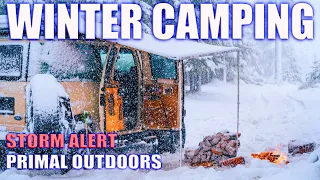 Winter Camping - Storm Alert - Winter Van Life - Primal Outdoors