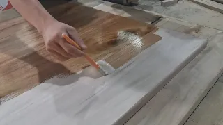 Woodworking project: carpenter's skills make a table from ugly wooden panels