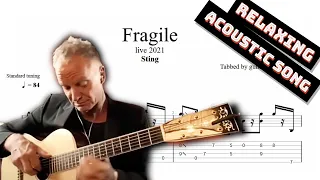 Sting - Fragile TAB (live 2021) - acoustic guitar tabs (PDF + Guitar Pro)