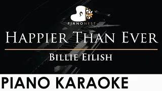 Billie Eilish - Happier Than Ever - Piano Karaoke Instrumental Cover with Lyrics