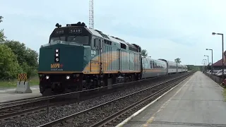 VIA F40PH-2D 6449 Leads VIA Rail Canada 644 Corridor East out of Kingston, ON 06/19/2019