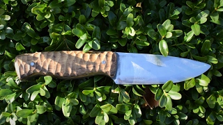 Knife making - Full Tang Drop Point Knife with Textured Handle