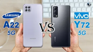 SAMSUNG GALAXY A22 5G vs VIVO Y72 5G || Full Specs Comparison