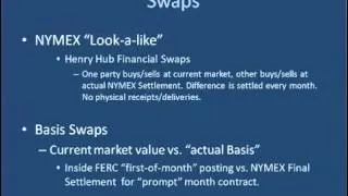 EBF 301 Financial Energy Derivatives - Swaps