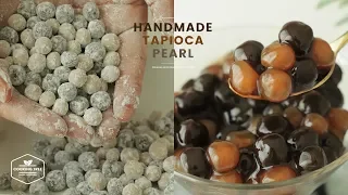 핸드메이드(ง˙∇˙)ว 타피오카펄 흑설탕 버블 만들기 : Handmade Tapioca Pearl(Boba) Recipe : タピオカパール | Cooking tree
