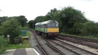 Epping Ongar Railway Class 25 loco D7523 runs past