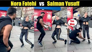 Nora fatehi dancing in the street with Salman Yusuff Khan
