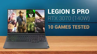 RTX 3070 (140W) - Lenovo Legion 5 Pro - Gameplay Test in 10 Games