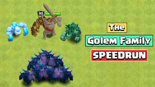 GOLEM FAMILY SPEEDRUN | Clash of Clans