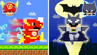 Super Mario Bros. but Mario becomes The Flash and Batman | Game Animation