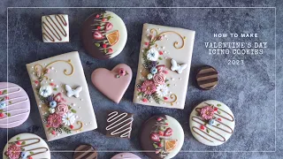 Valentine's Day｜How to make cute icing cookies that look like chocolate｜Tablet｜Mandian｜flower piping