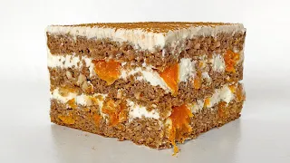 Всего 134 ккал! Морковный ПП торт без сахара, муки и масла | Низкоуглеводный, низкокалорийный десерт