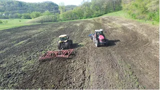 Massey And Challenger Tractors Discing 25 Year CRP Ground!