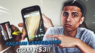 Como fazer um CARREGADOR DE CELULAR PORTÁTIL com apenas R$3