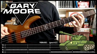 GARY MOORE - Out in the fields (bass cover w/Tabs & lyrics)