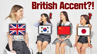 Korean, Chinese, Japanese Girls Heard British English Accent for the first time!! (Asian Reaction)