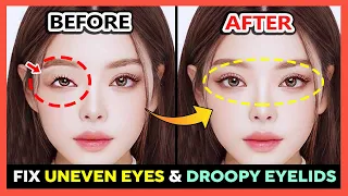 ✨ EXERCISE FIX ASYMMETRICAL EYES | Fix Uneven Eyes, Lift Droopy Eyelids, Make your Eyes Symmetrical