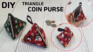 DIY TRIANGLE Zipper Pouch/ Cute Coin Purse/ Christmas gift idea/ Tutorial [Tendersmile Handmade]