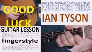 FOUR STRONG WINDS - IAN TYSON fingerstyle GUITAR LESSON