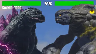 Godzilla (2000) vs Orga Fight With Healthbars - Roblox 4K