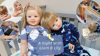 Reborn Toddlers Lily & Liam's Night Routine | Sophia's Reborns