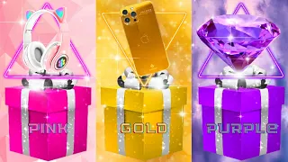 Escolha seu presente 🎁 Choose Your Gift 🎁 PINK vs GOLD vs PURPLE 🎁 Elige Tu Regalo 🎁