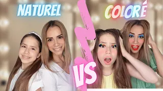 Maquillage naturel VS maquillage coloré CHALLENGE 😂//KIARA PARIS🌸