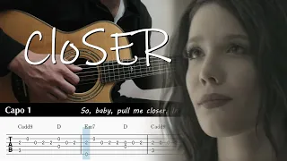 Closer - The Chainsmokers ft. Halsey - Fingerstyle Guitar TAB Chords